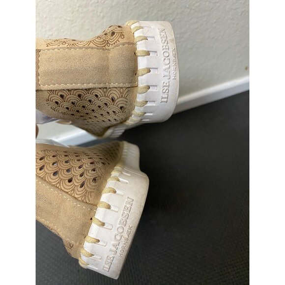 Ilsa Jacobsen Women Beige Tulip Shoes 39 Size 9 Laser Cut Slip-On Comfort Cream - Picture 9 of 15